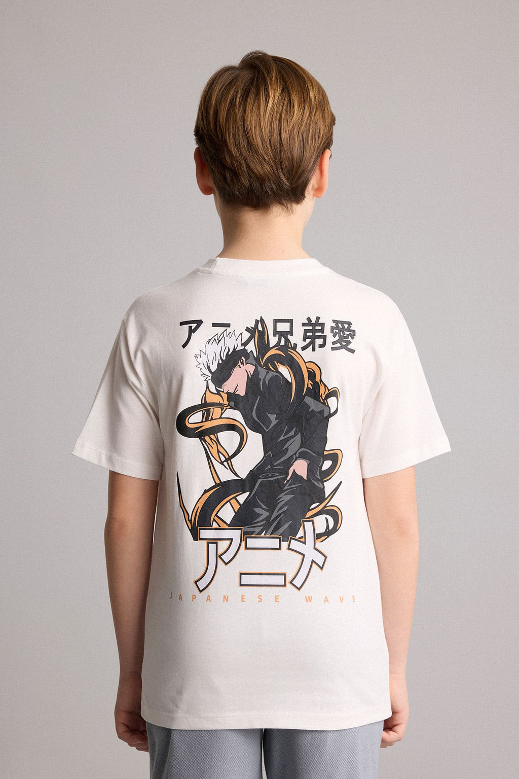 100% Cotton New Regular Fit Crew Neck Back Printed Short Sleeve T-Shirt Boys