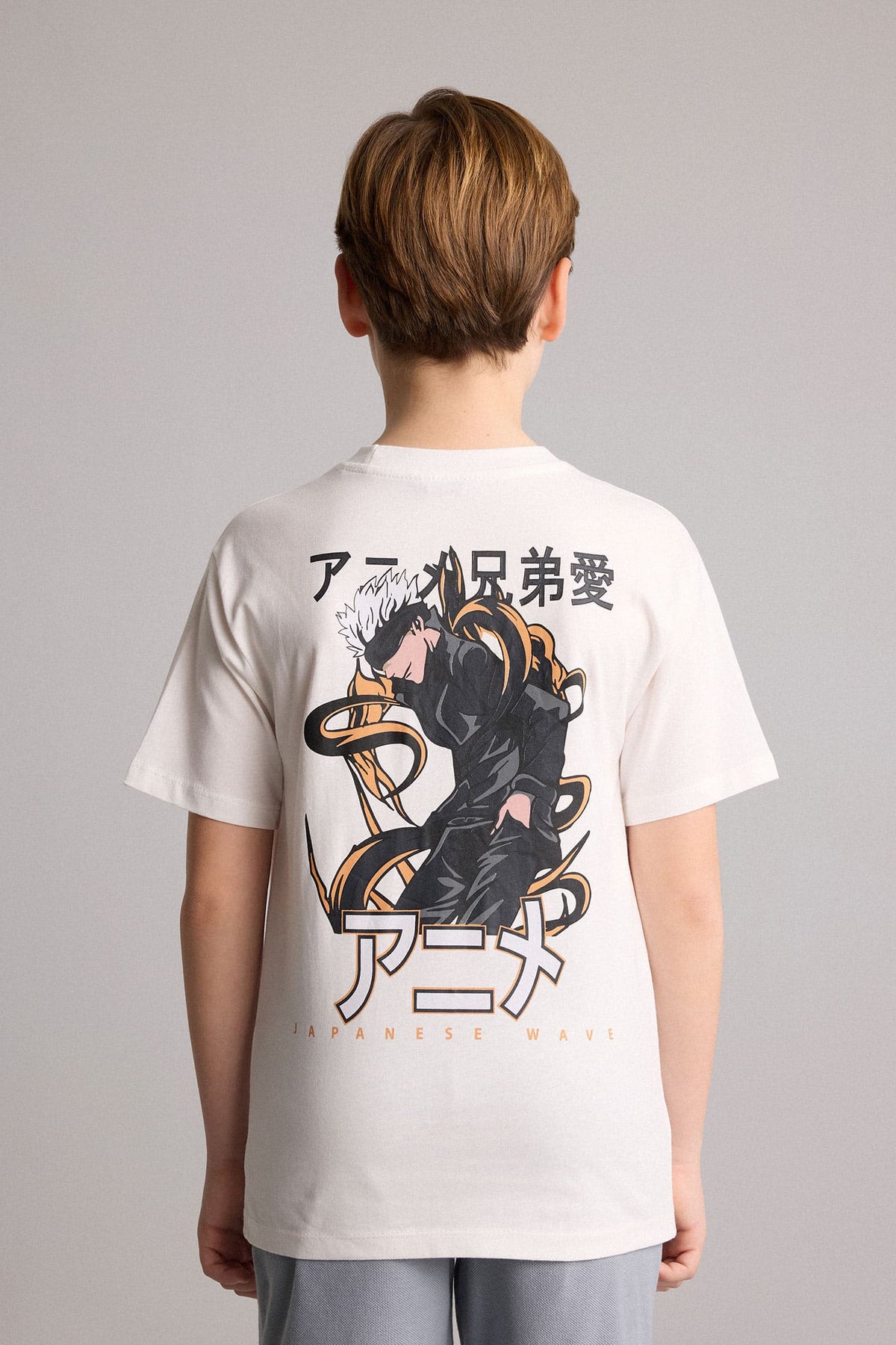 100% Cotton New Regular Fit Crew Neck Back Printed Short Sleeve T-Shirt Boys
