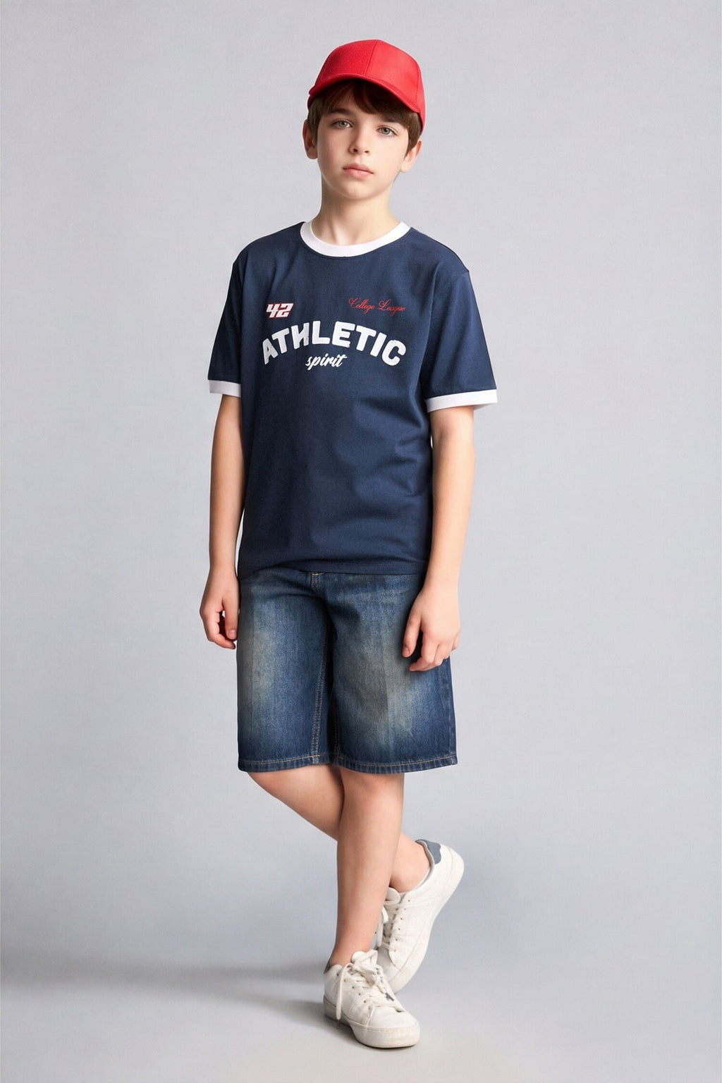 100% Cotton New Regular Crew Neck Printed Short Sleeve T-Shirt Boy
