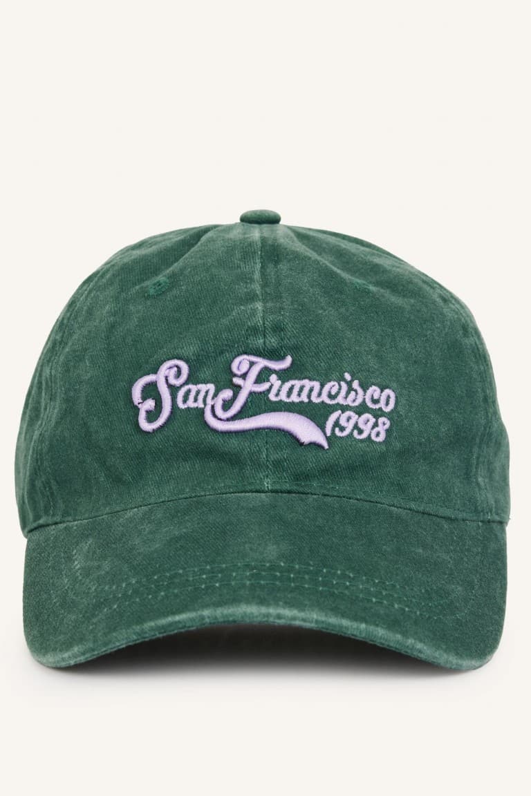 Women Embroidered Jean Cap Green Hat