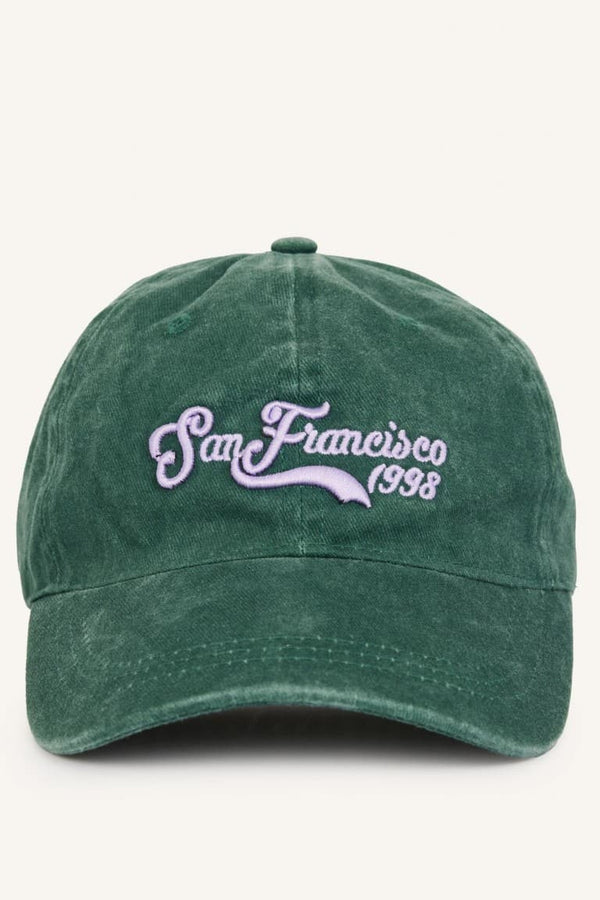 Women Embroidered Jean Cap Green Hat