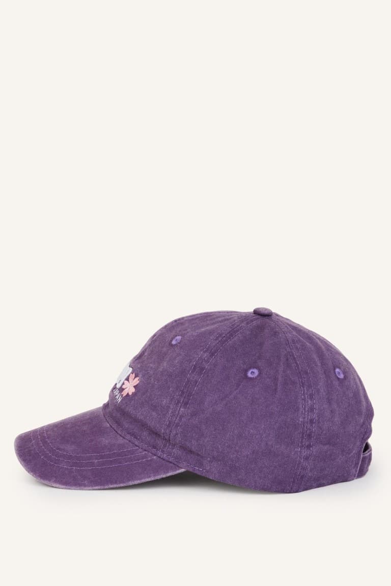 Women Embroidered Jean Cap Purple Hat