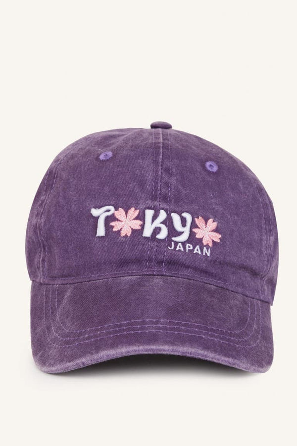 Women Embroidered Jean Cap Purple Hat