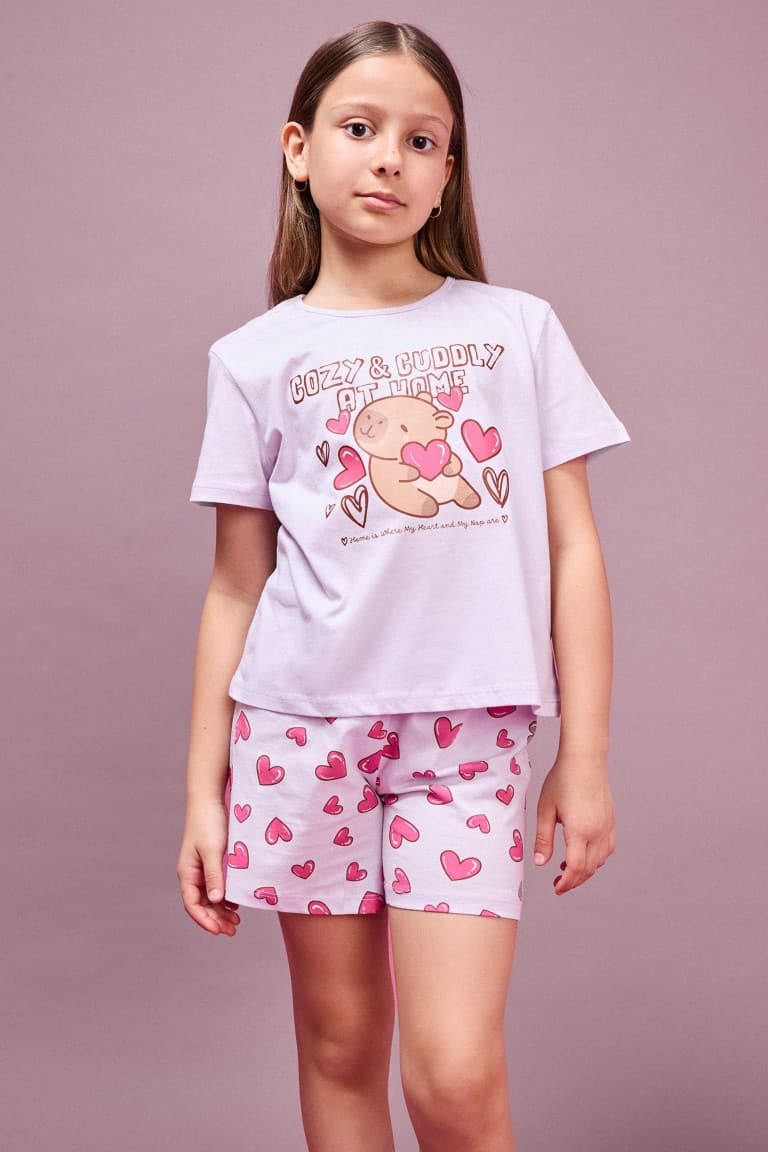 100% Cotton Regular Fit 2-Pack Pajama Set For Girls Secondary image