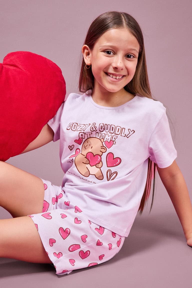 100% Cotton Regular Fit 2-Pack Pajama Set For Girls