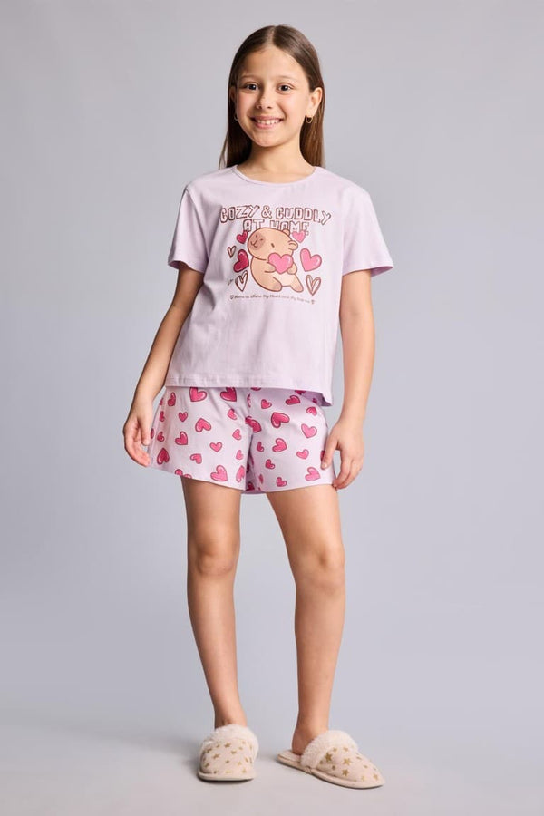 100% Cotton Regular Fit 2-Pack Pajama Set For Girls