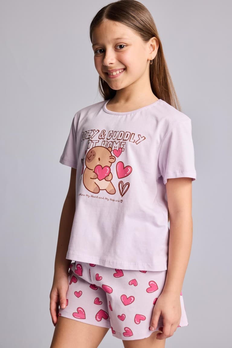100% Cotton Regular Fit 2-Pack Pajama Set For Girls