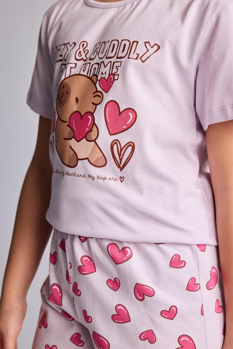 100% Cotton Regular Fit 2-Pack Pajama Set For Girls