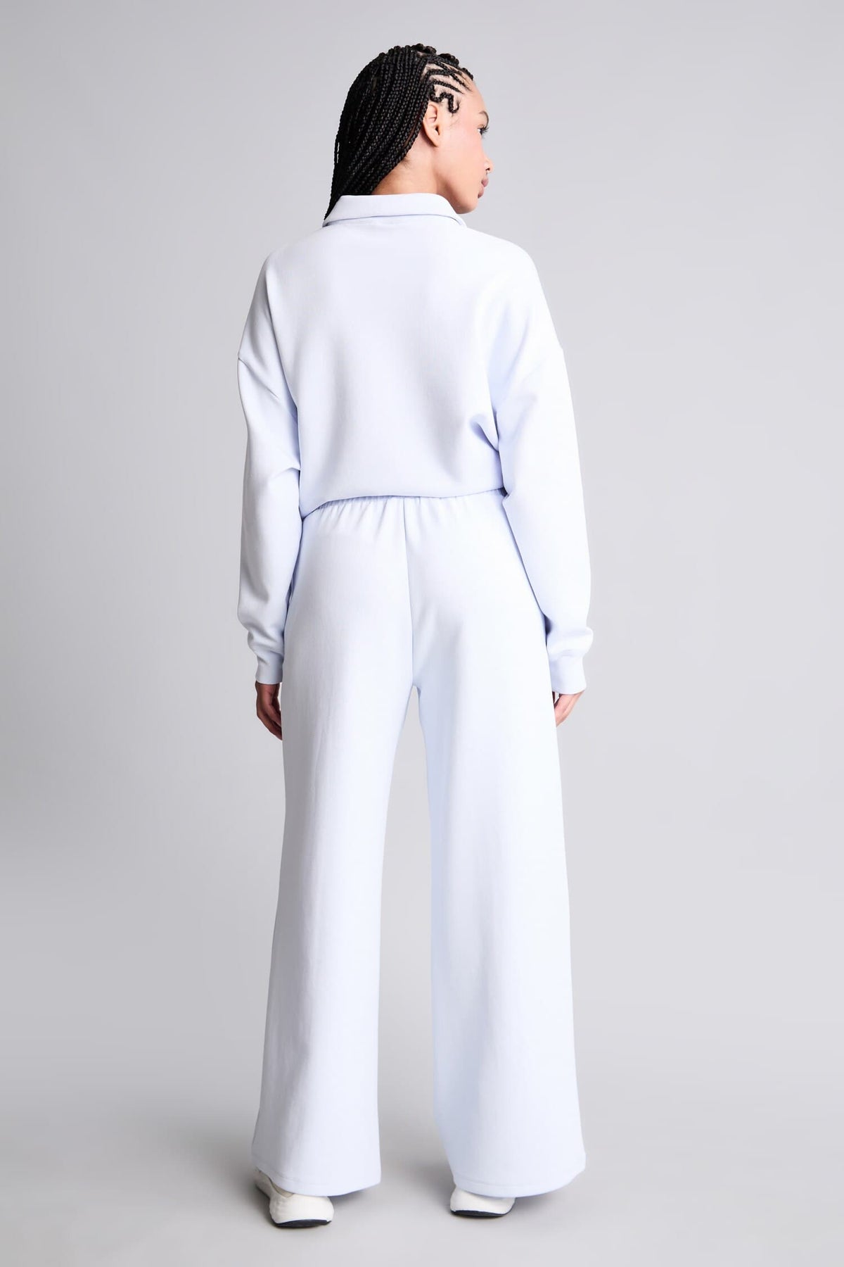 Barrel Fit Front Seam Wide Leg Long Sports Pants with Pockets