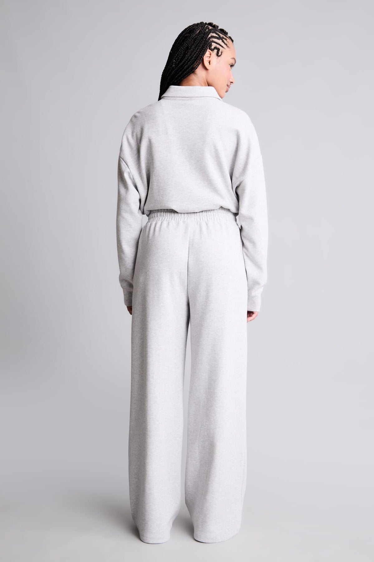Barrel Fit Front Seam Wide Leg Long Sports Pants with Pockets