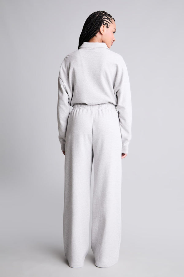 Barrel Fit Front Seam Wide Leg Long Sports Pants with Pockets
