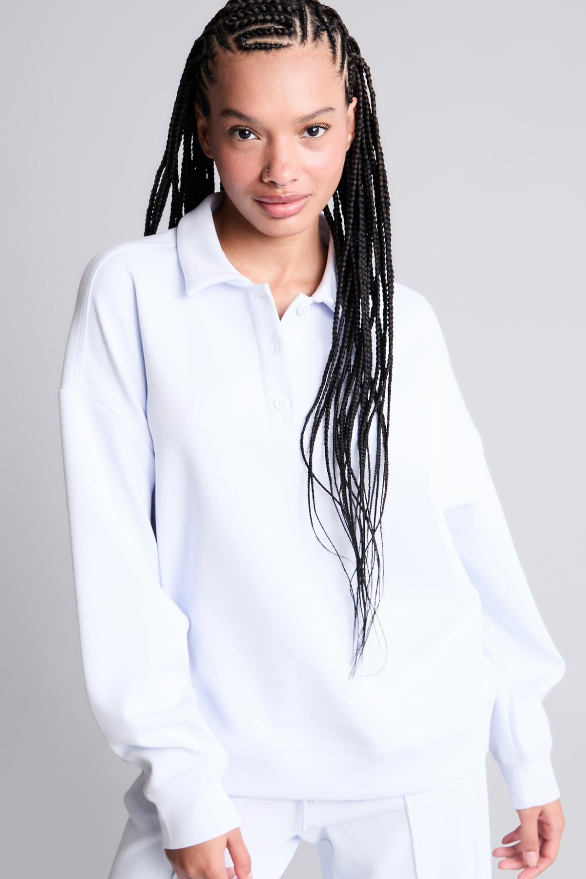 Overless Polo Collar Sports Sweatshirt