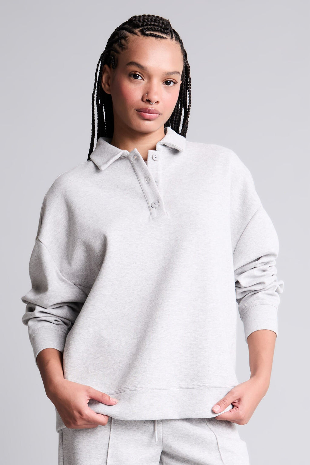 Overless Polo Collar Sports Sweatshirt
