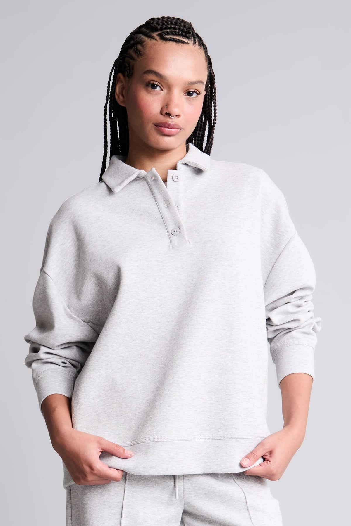 Overless Polo Collar Sports Sweatshirt