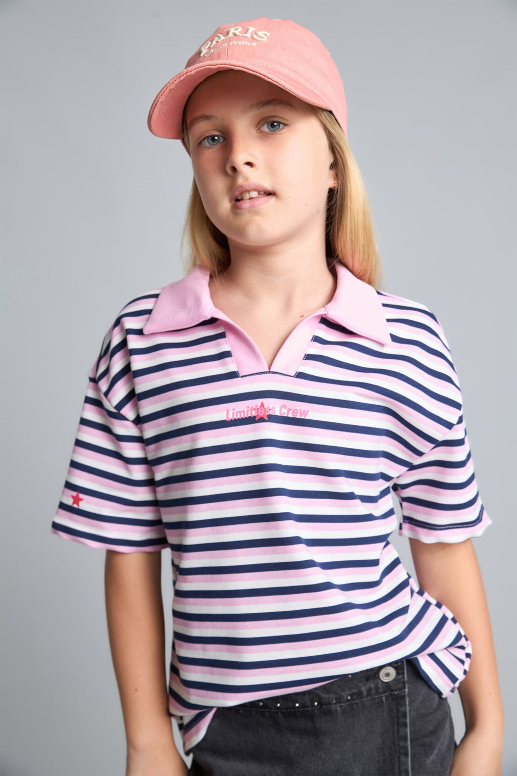 Striped Short Sleeve Polo Shirt Girl