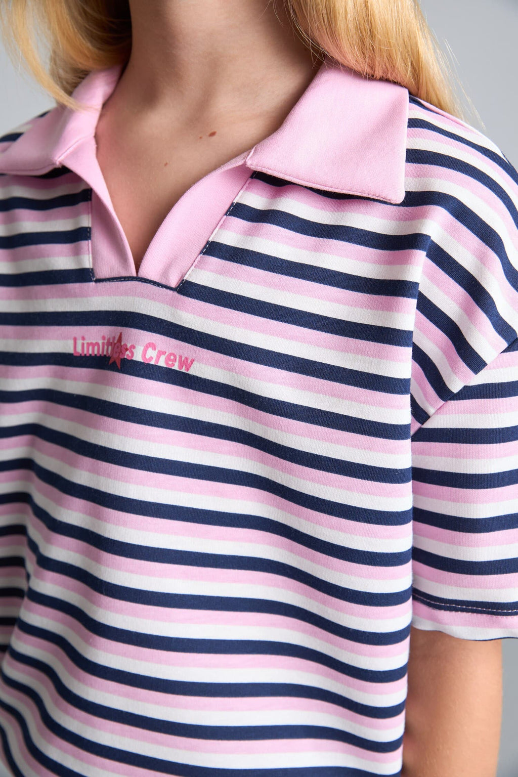 Striped Short Sleeve Polo Shirt Girl