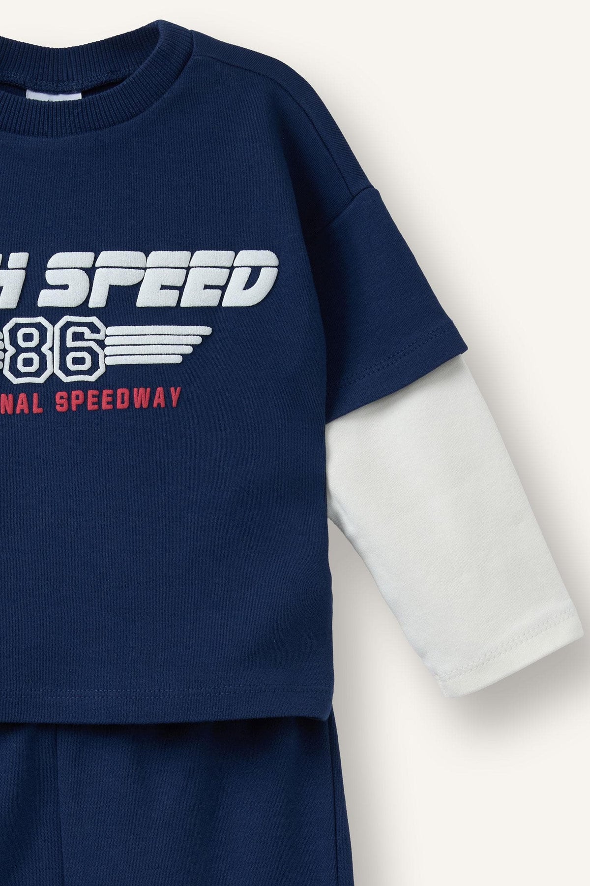 100% Cotton Long Sleeve Printed 2 Navy Blue Set Baby Boy