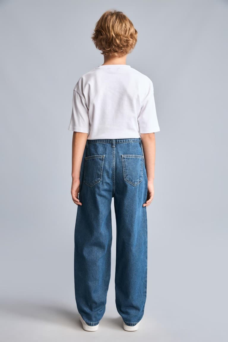 100% Cotton Balloon Fit Jean Light Blue Pants Boy