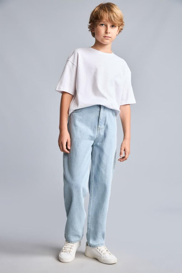 100% Cotton Balloon Fit Jean Light Blue Pants Boy