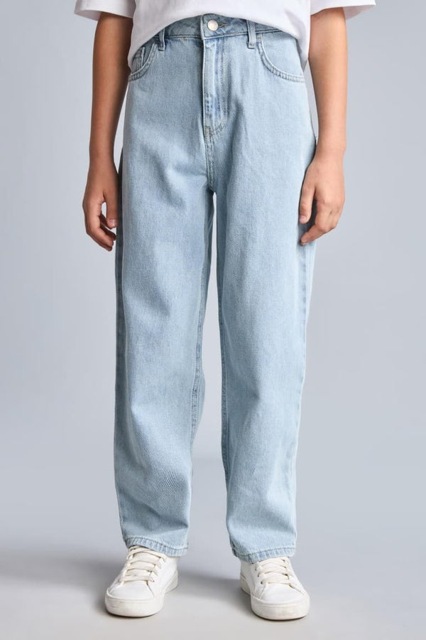 100% Cotton Balloon Fit Jean Light Blue Pants Boy