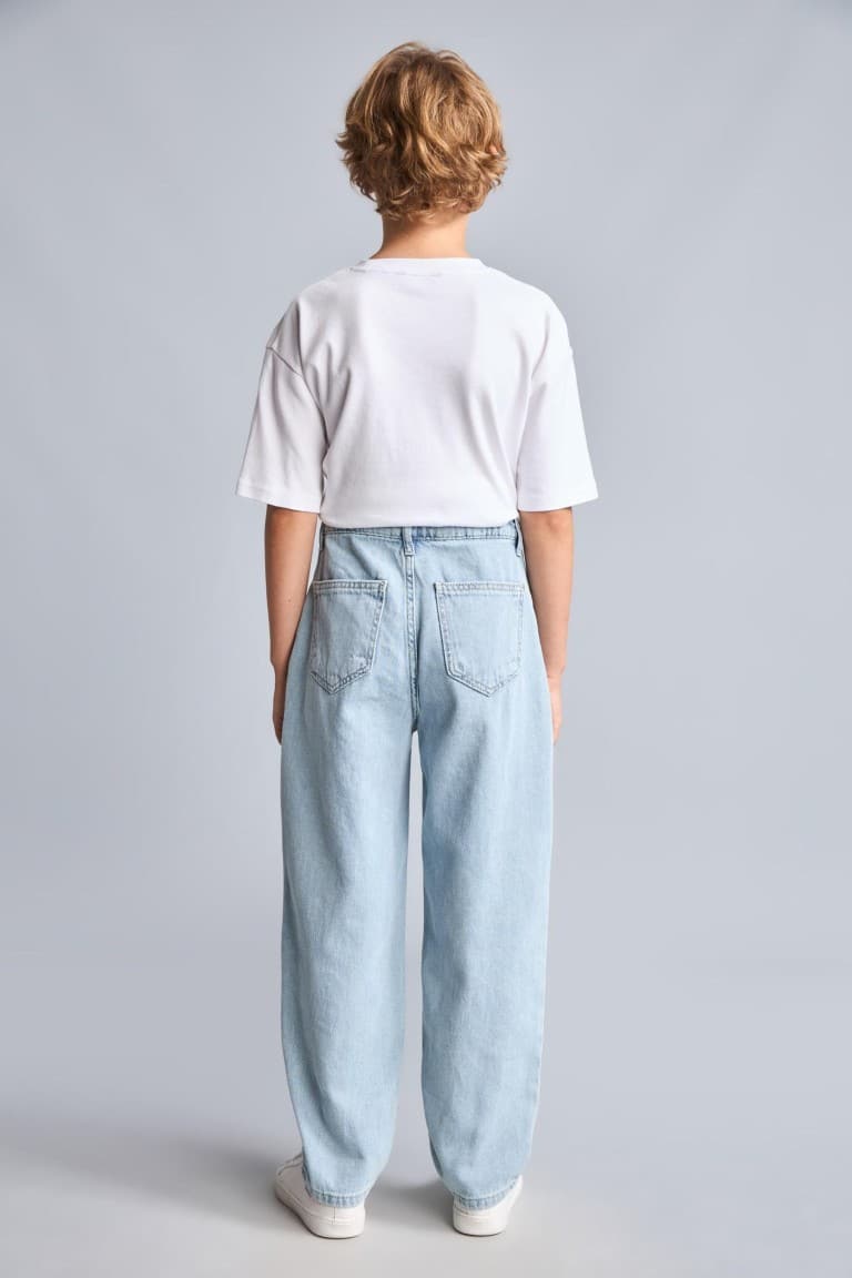 100% Cotton Balloon Fit Jean Light Blue Pants Boy