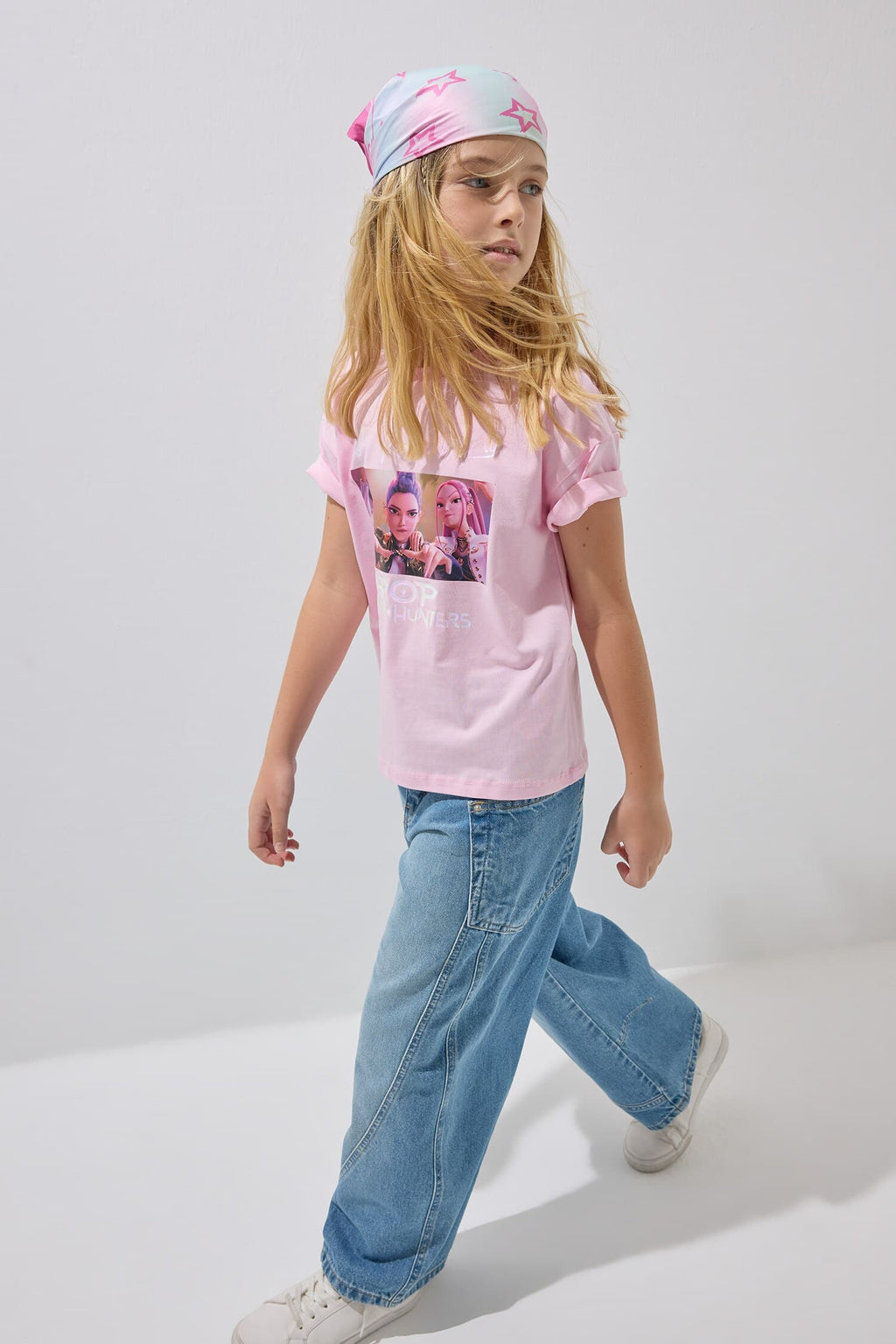 100% Cotton Wide Leg Blue Jean Pants For Girls