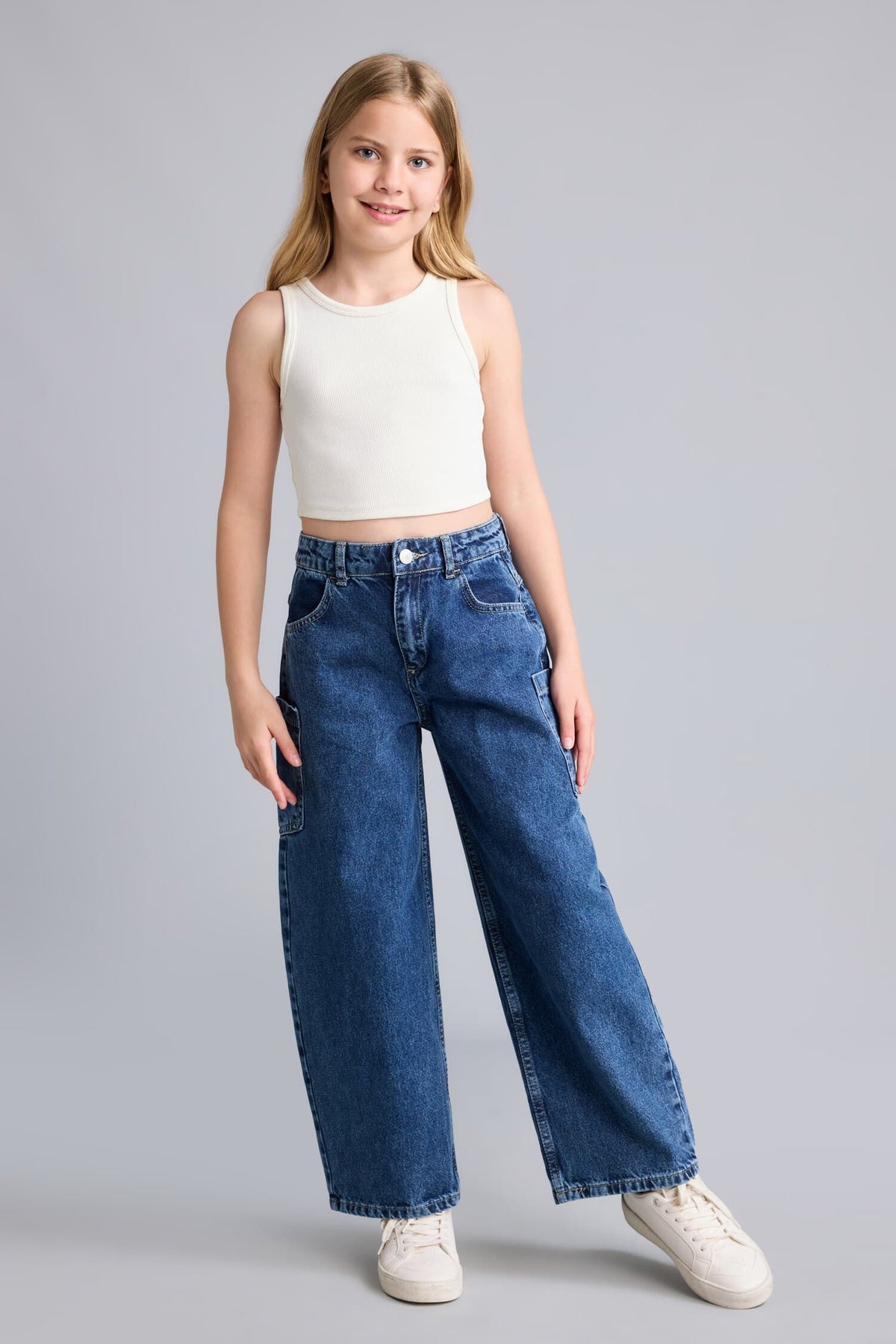100% Cotton Baggy Fit Jeans Girls Main image