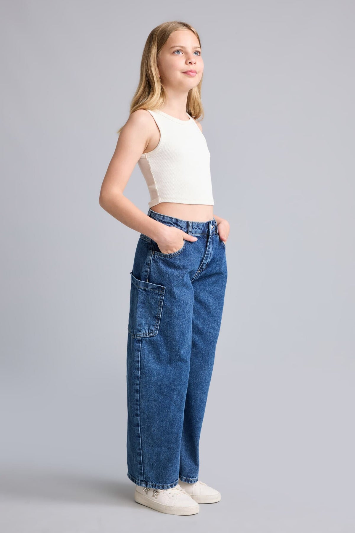 100% Cotton Baggy Fit Jeans Girls