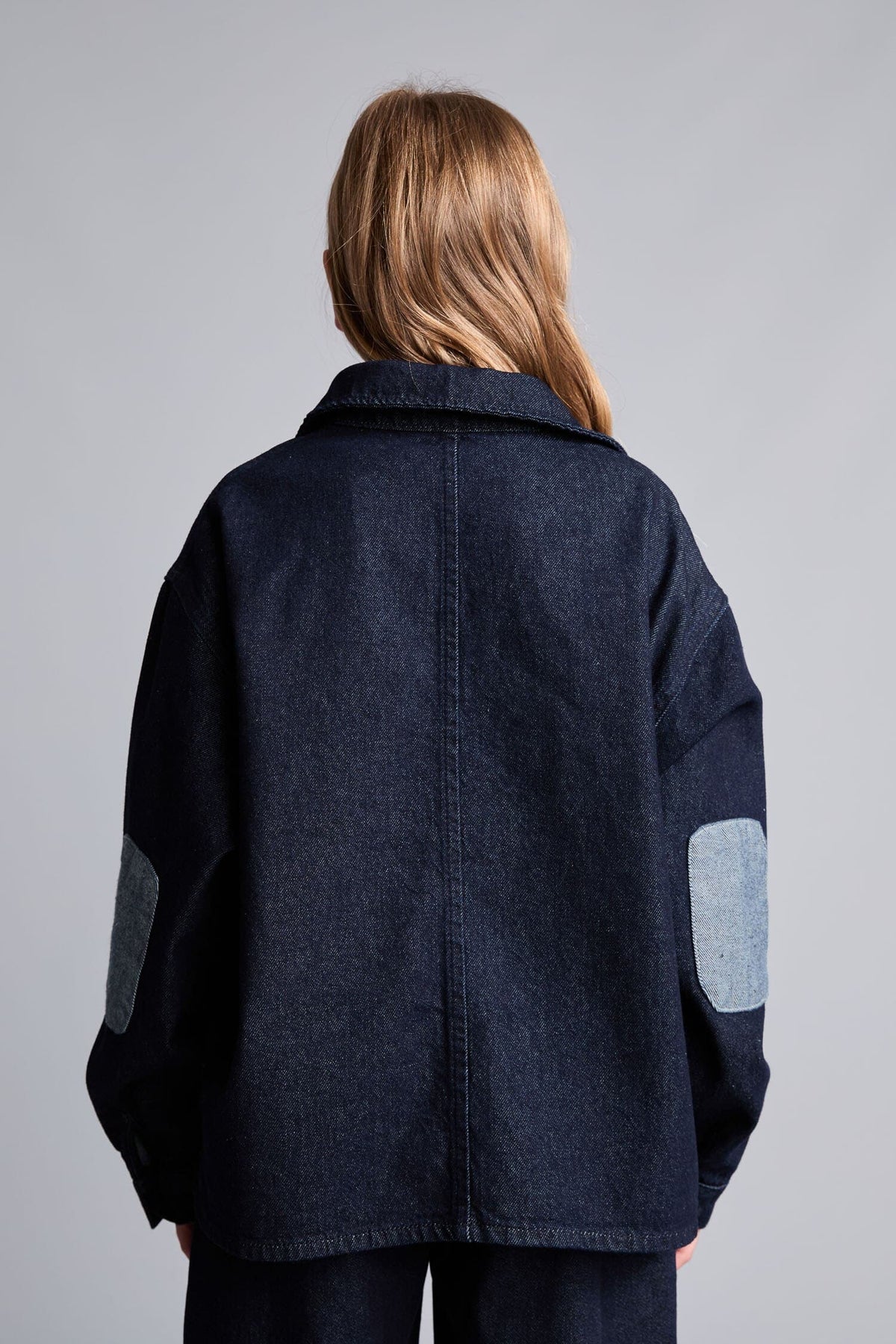100% Cotton Navy Blue Jean Jacket For Girls