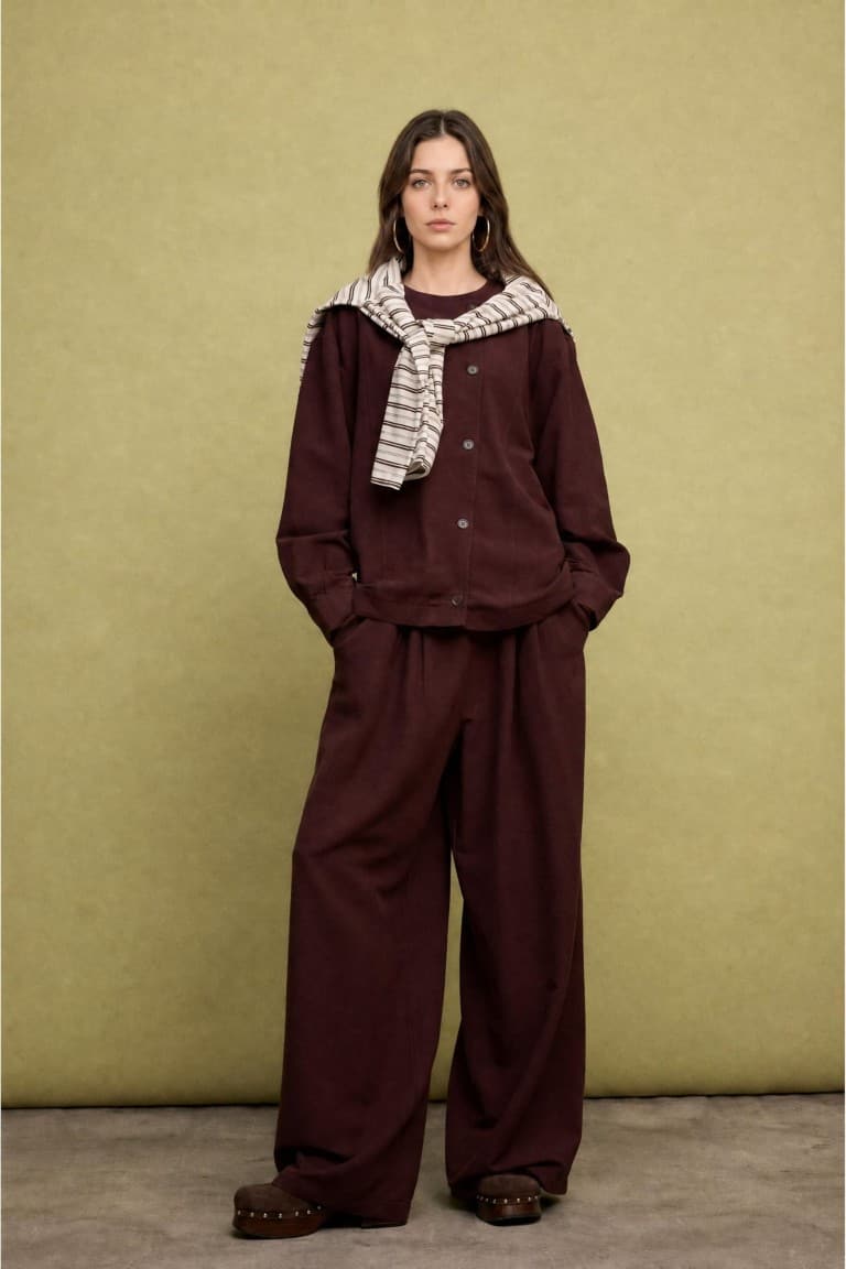 Regular Fitted Linen Blend Brown Jacket