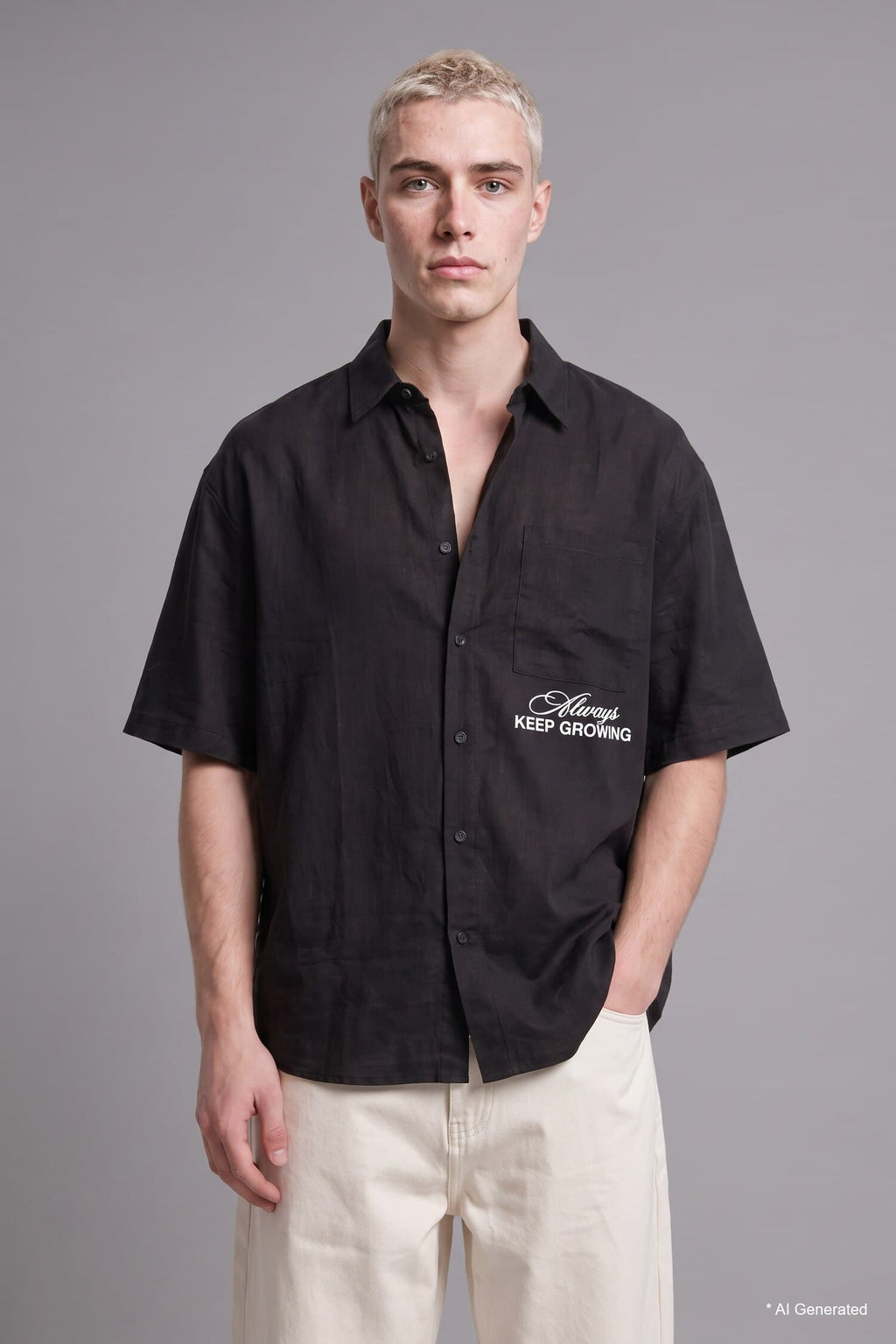 100% Cotton Overless Printed Short Sleeve Shirt