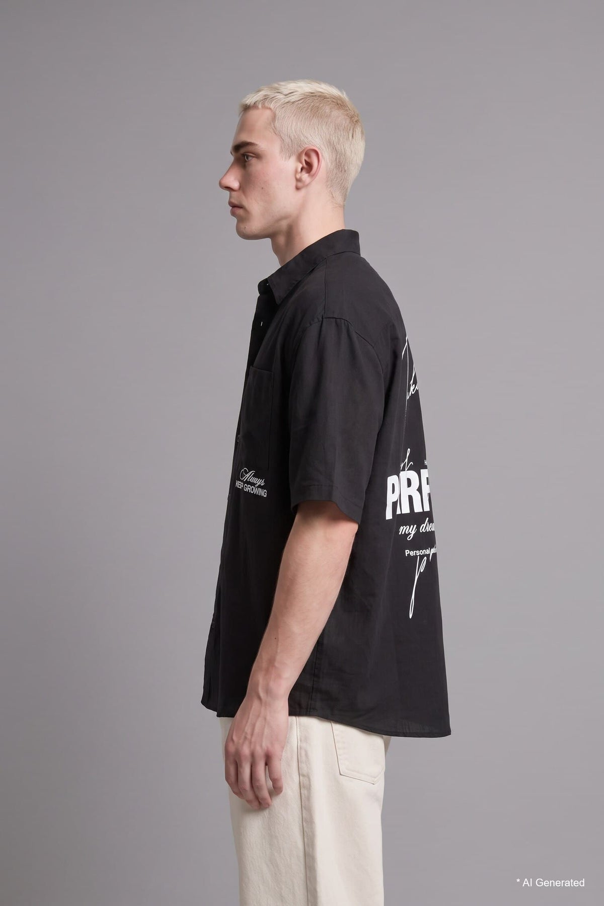 100% Cotton Overless Printed Short Sleeve Shirt