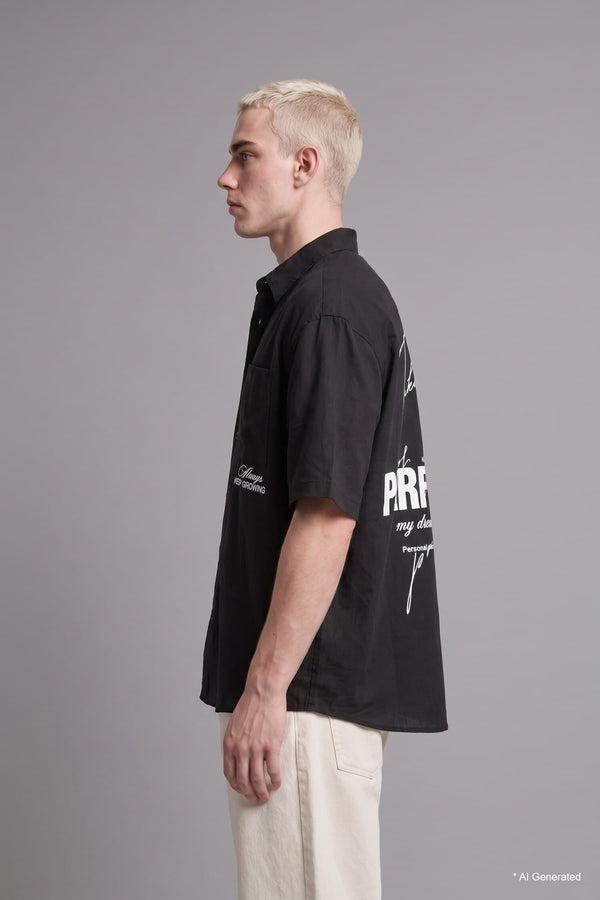 100% Cotton Overless Printed Short Sleeve Shirt