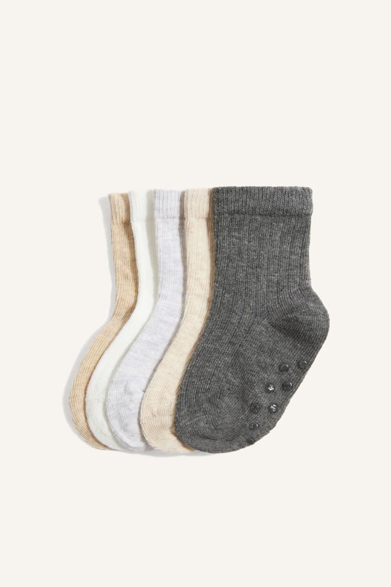 Seamless 5 Pack Non-Slip Sole Ribbed Long Socks Baby Boy Main image