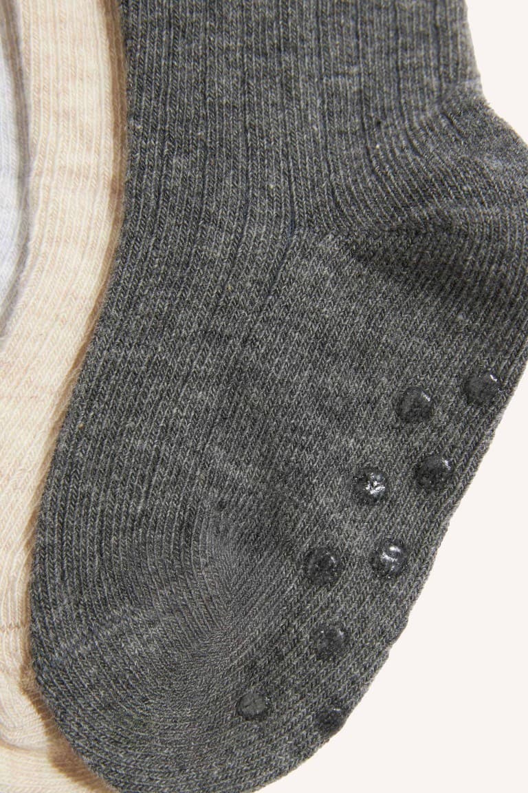 Seamless 5 Pack Non-Slip Sole Ribbed Long Socks Baby Boy