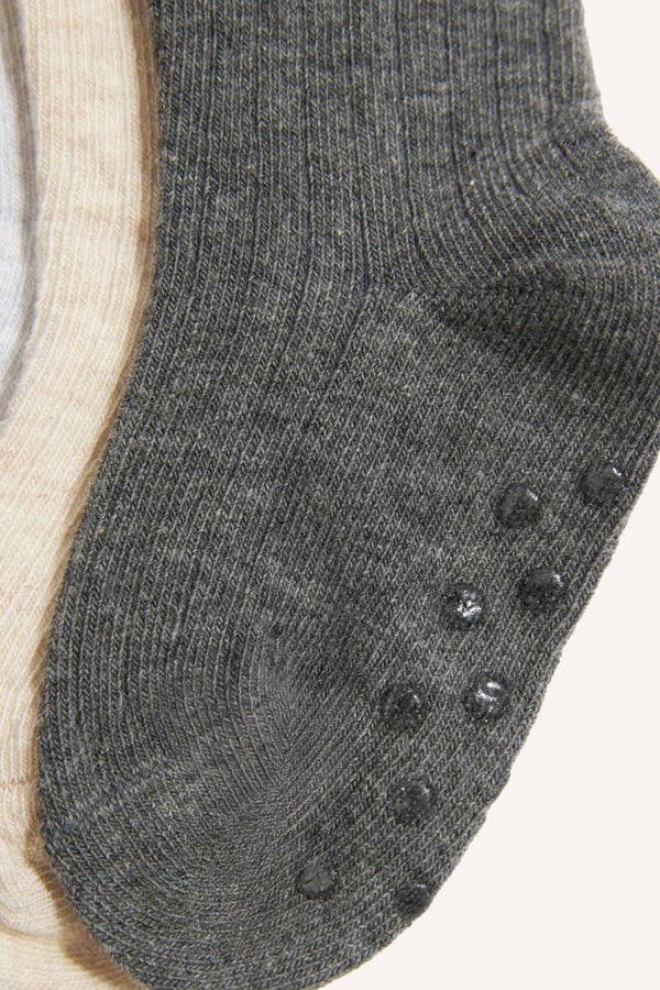Seamless 5 Pack Non-Slip Sole Ribbed Long Socks Baby Boy