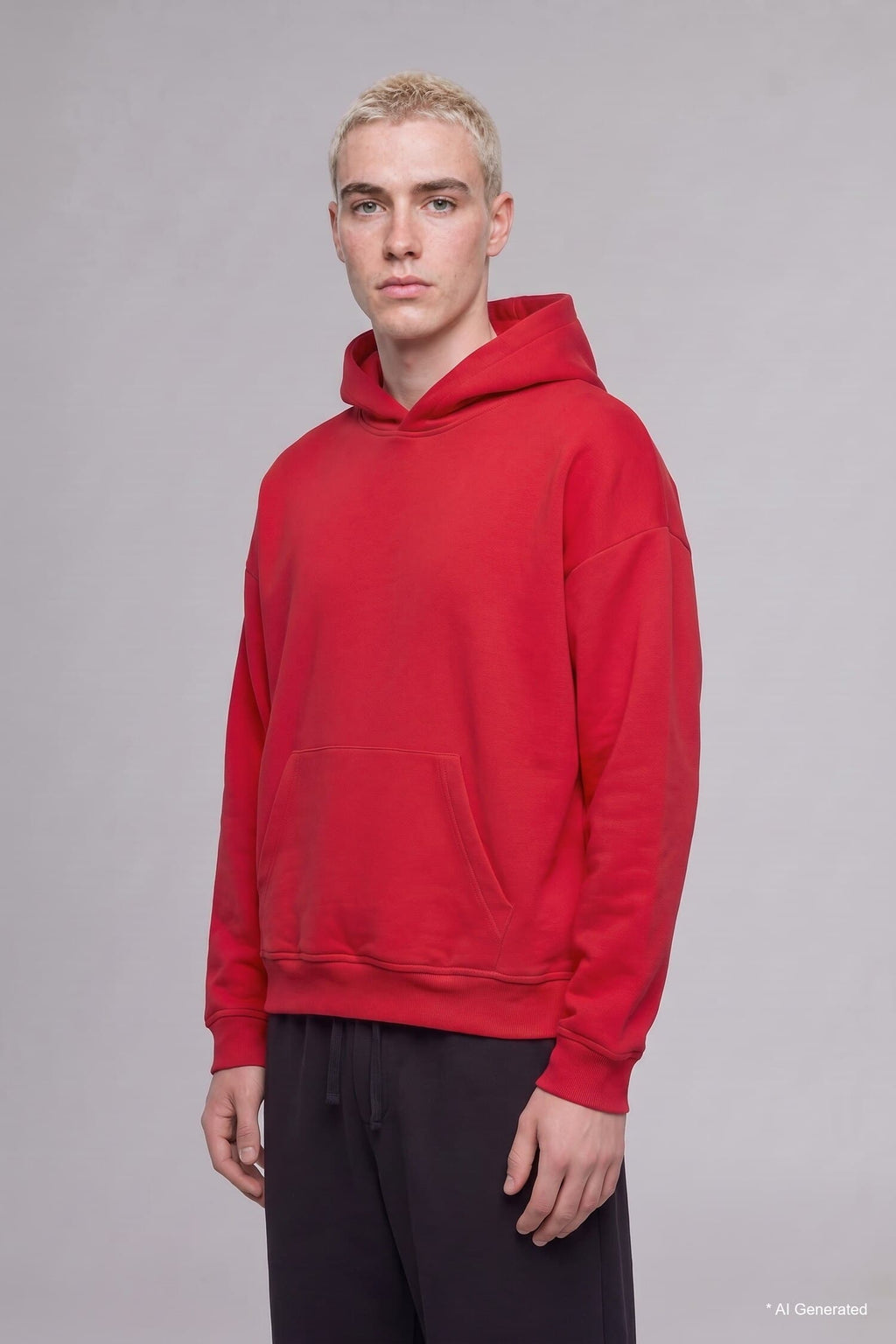 Overless Hooded Thick Fabric Sweatshirt