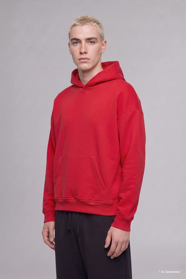 Overless Hooded Thick Fabric Sweatshirt