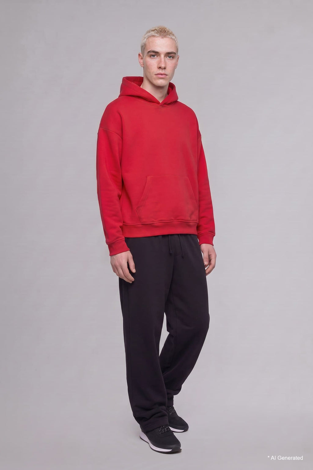 Overless Hooded Thick Fabric Sweatshirt