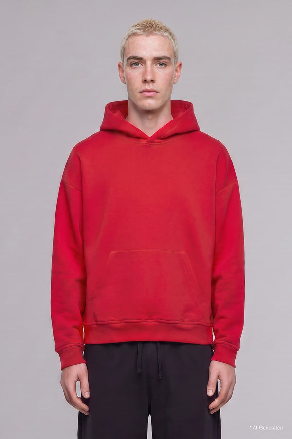 Overless Hooded Thick Fabric Sweatshirt