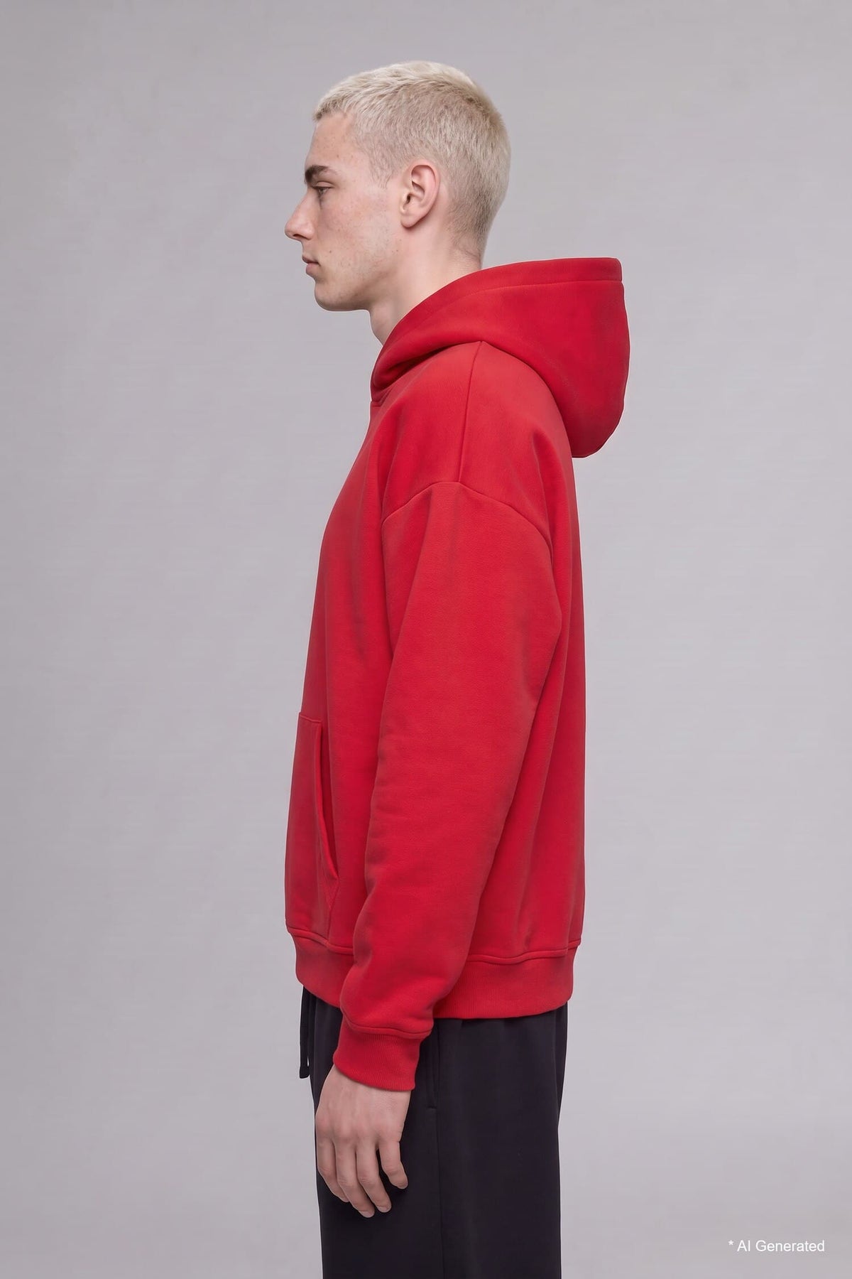 Overless Hooded Thick Fabric Sweatshirt