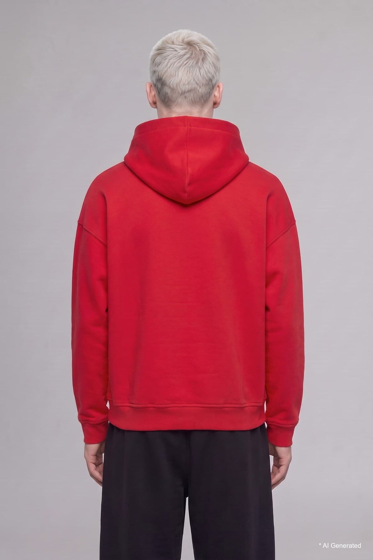 Overless Hooded Thick Fabric Sweatshirt