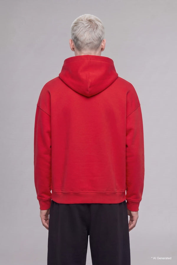 Overless Hooded Thick Fabric Sweatshirt