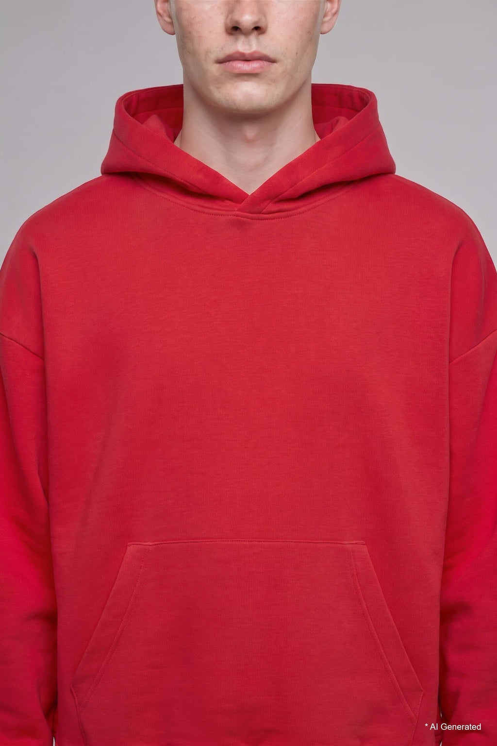Overless Hooded Thick Fabric Sweatshirt