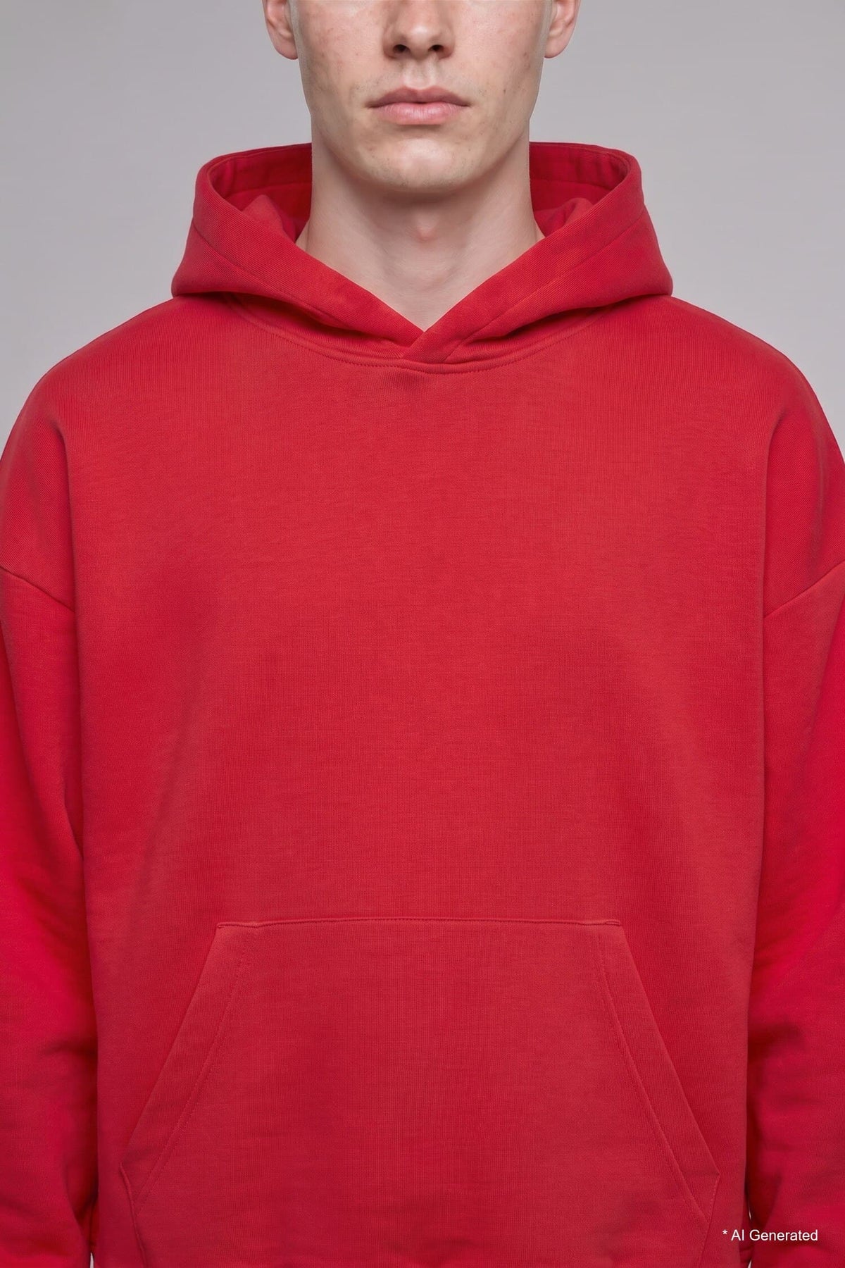 Overless Hooded Thick Fabric Sweatshirt