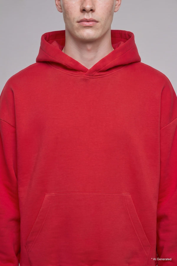 Overless Hooded Thick Fabric Sweatshirt