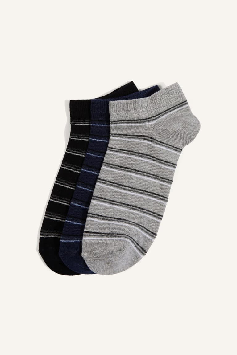 Mens 3-Pack Cotton Booties Socks