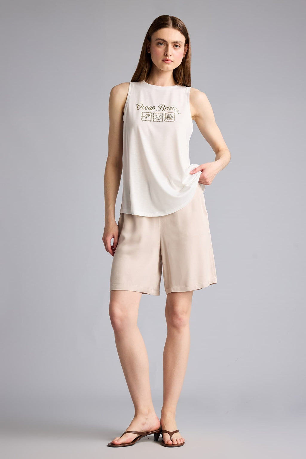 Relax Fit Slogan Printed Crew Neck Undershirt