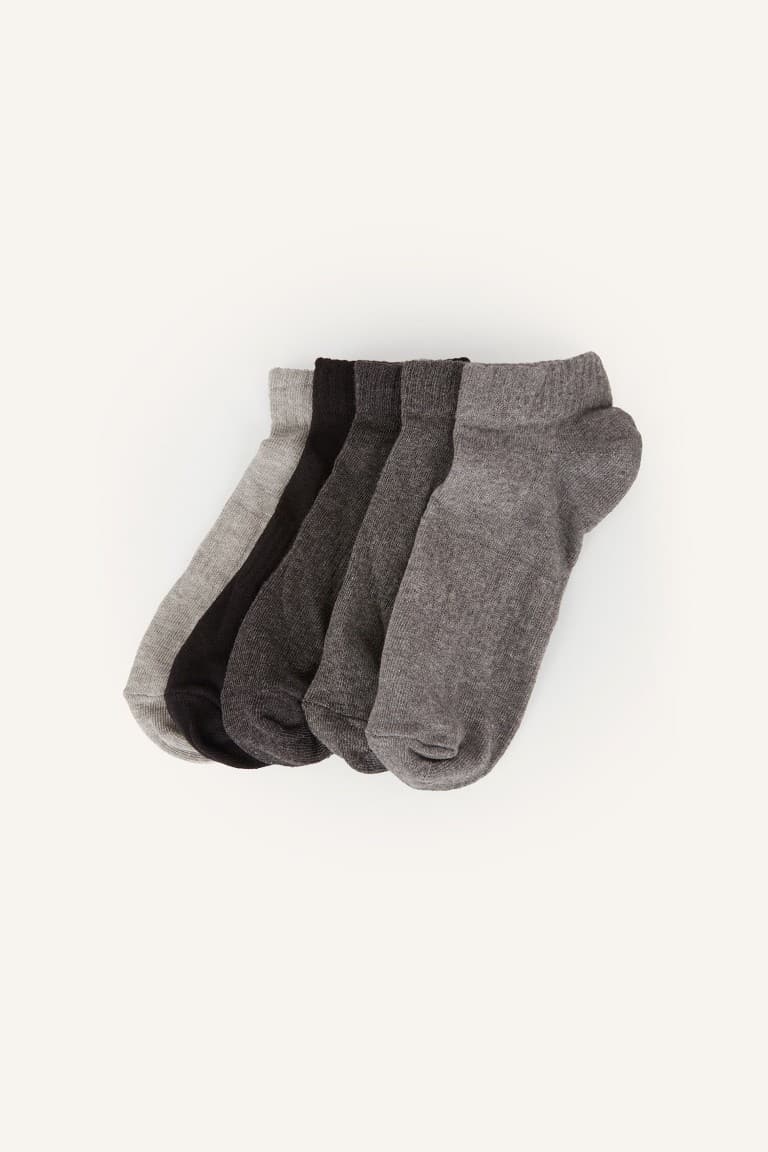 Mens Seamless 5-Pack Cotton Booties Socks