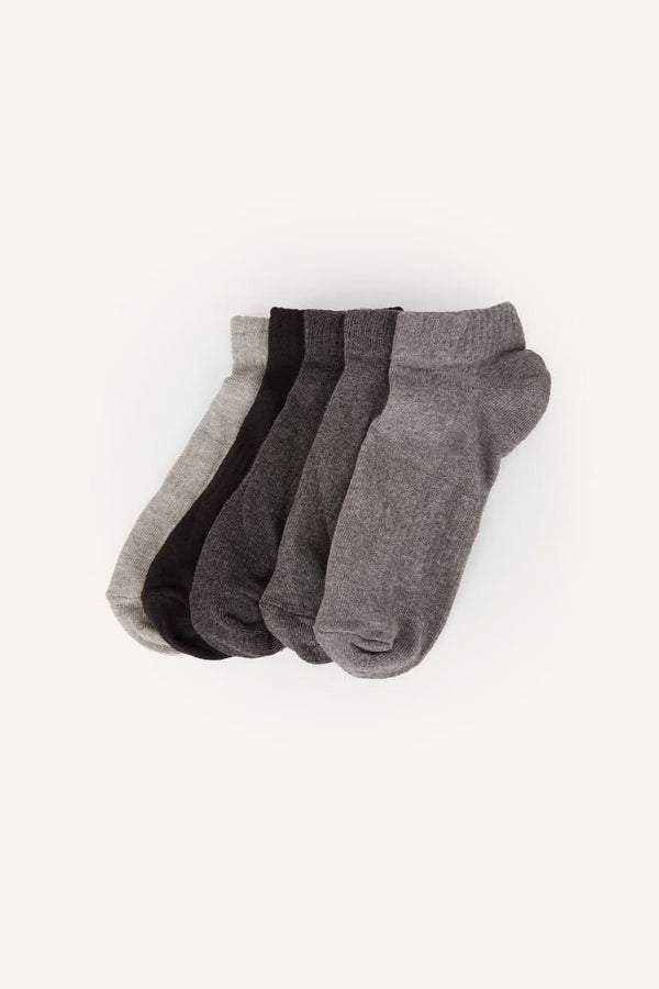Mens Seamless 5-Pack Cotton Booties Socks